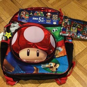 Super Mario Nintendo backpack 5piece bonus set